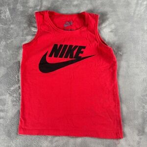 Nike Kids‎ Red Tank Top Swoosh Logo Sleeveless Athletic Activewear Size 6
